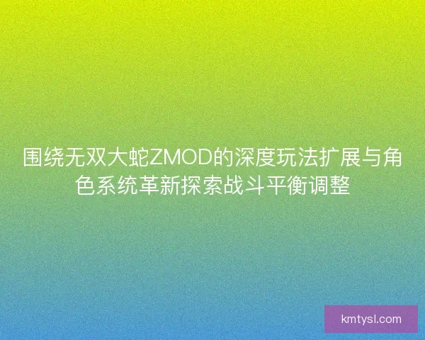 围绕无双大蛇ZMOD的深度玩法扩展与角色系统革新探索战斗平衡调整